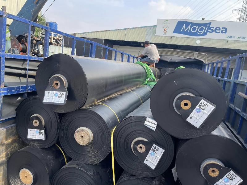 Màng chống thấm HDPE dày 1mm được thi công chuyên nghiệp, tạo lớp lót bền vững cho hồ chứa nước, ngăn ngừa rò rỉ hiệu quả